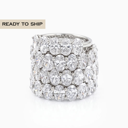 Brilliant Oval Cut Lab Diamond Wedding Band