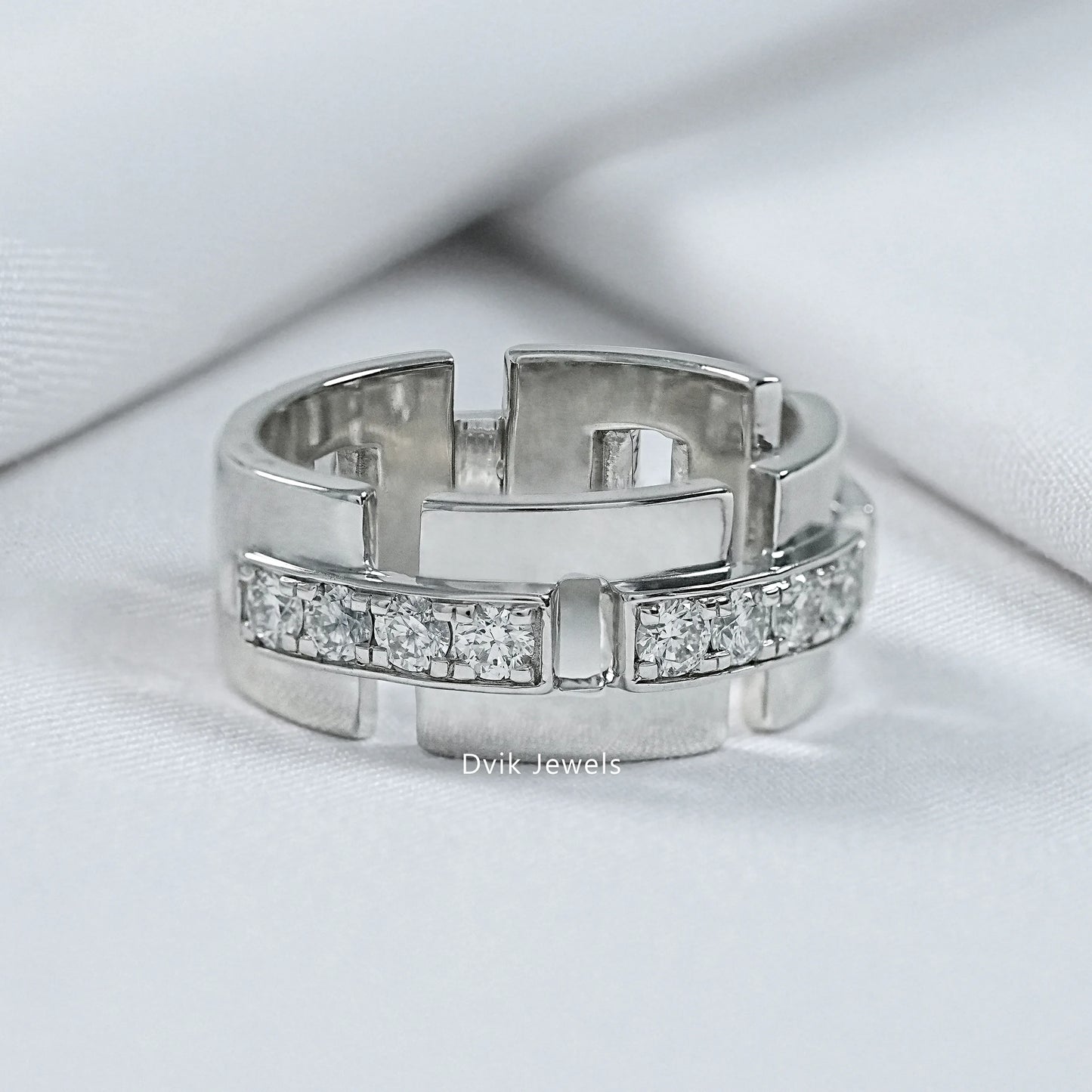 Modern Channel Set Lab Diamond Band Ring