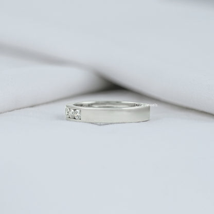 Seven Stone Round Diamond Channel Set Men's Band