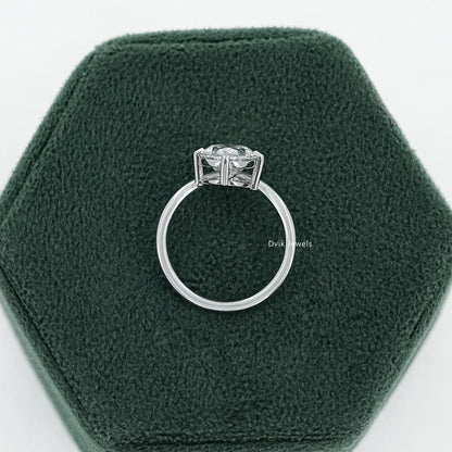 Oval Cut Lab Diamond Chevron Engagement Ring