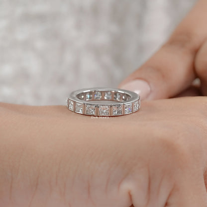 Princess Cut Diamond Channel Set Eternity Band