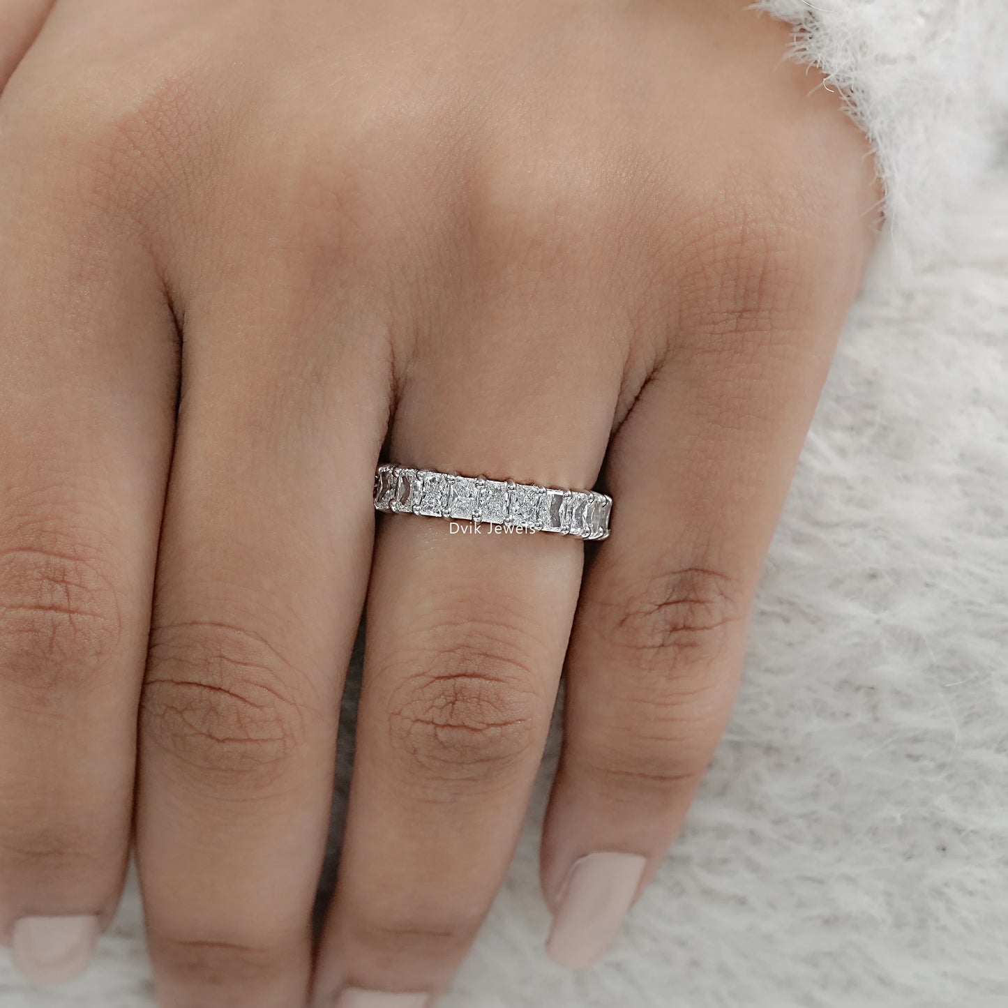 Radiant Cut Lab Grown Diamond Full Eternity Band