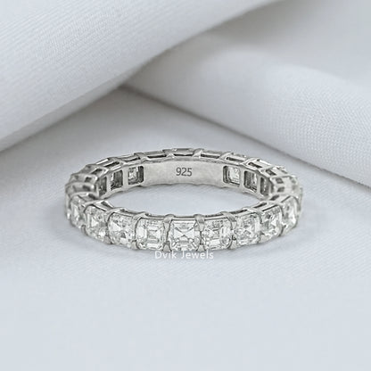 Asscher Cut Diamond Full Eternity Wedding Band
