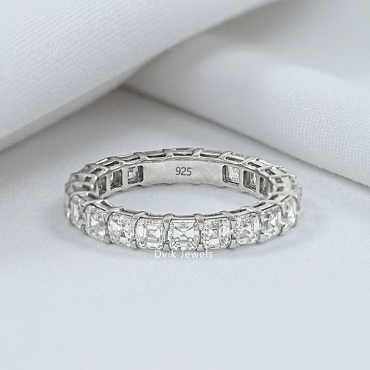 Asscher Cut Diamond Full Eternity Wedding Band