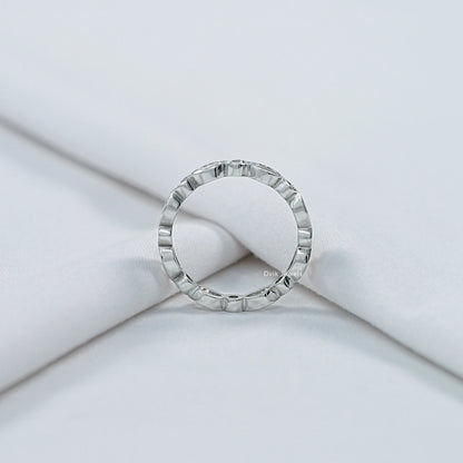Marquise And Round Cut Lab Diamond Full Eternity Band