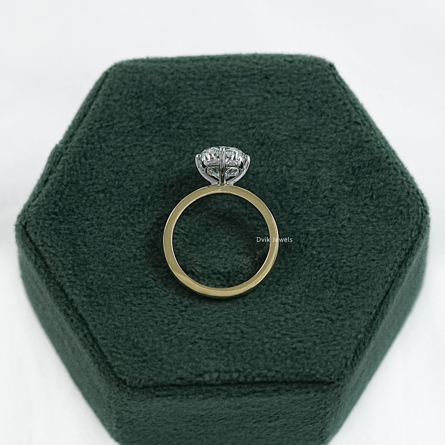 Four Prong Cushion Cut Lab Diamond Engagement Ring