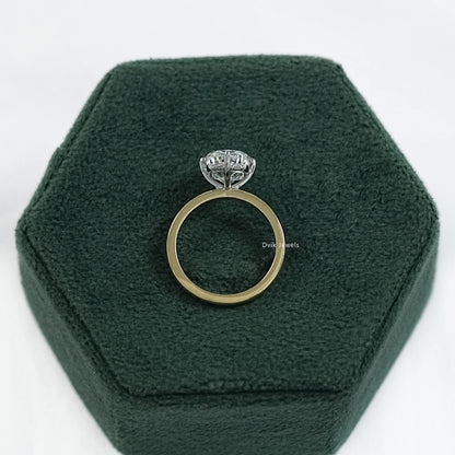 Four Prong Cushion Cut Lab Diamond Engagement Ring