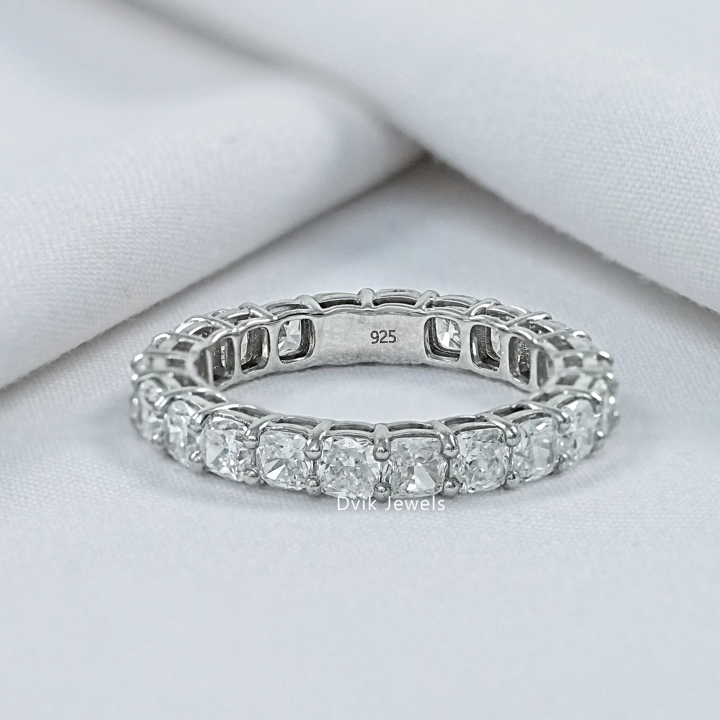 Cushion Cut Lab Diamond Full Eternity Band