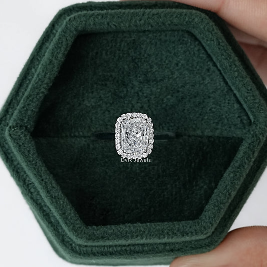 Cushion Cut Halo Diamond Engagement Ring