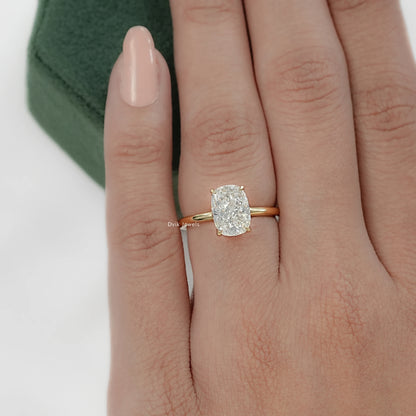 Cushion Cut Lab Grown Diamond Solitaire Engagement Ring