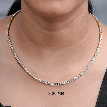 Stunning Round Lab Diamond Tennis Necklace Necklace