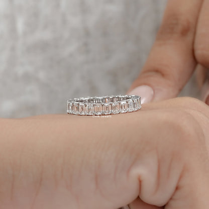 Stunning Emerald Cut Diamond Full Eternity Band