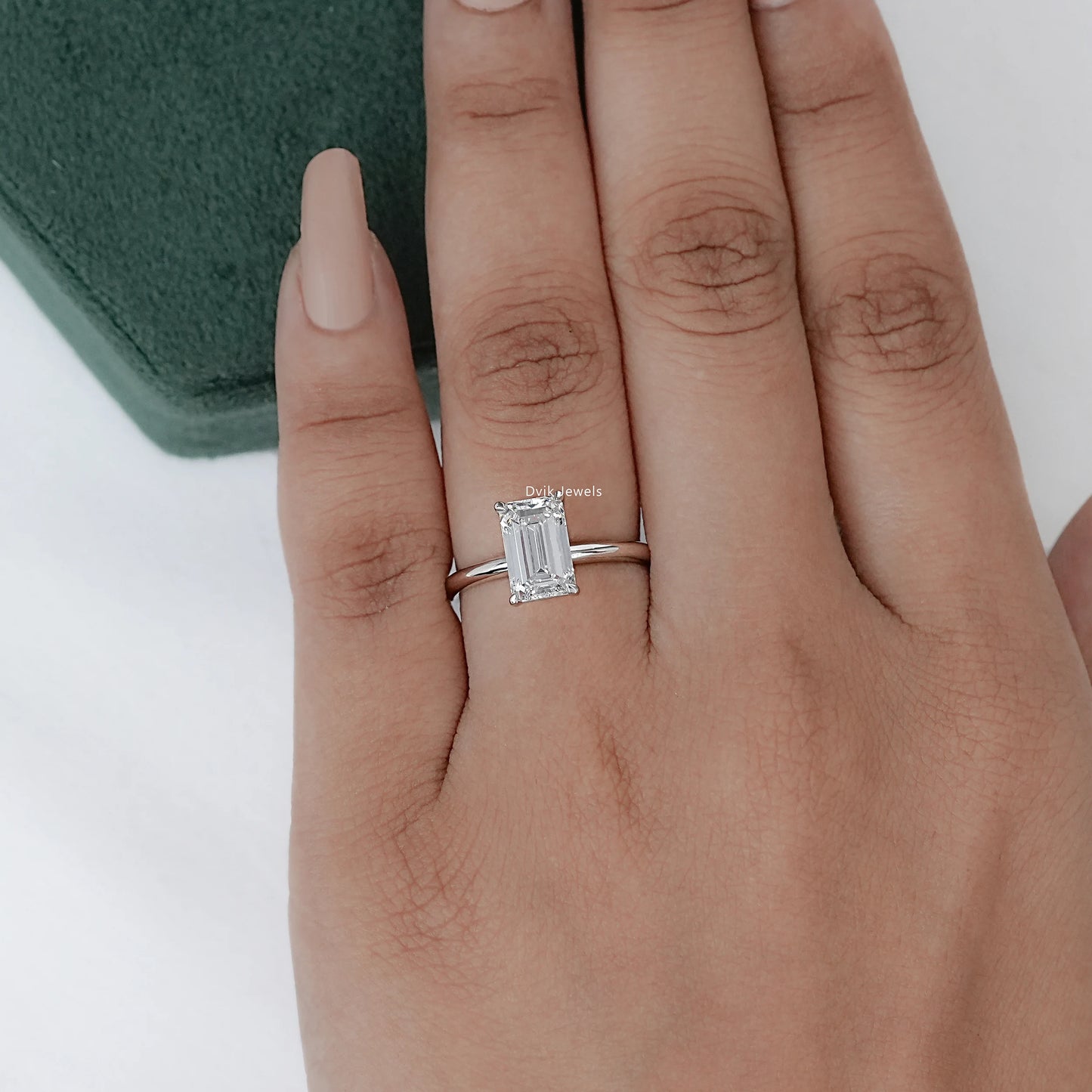 Emerald Cut Solitaire Diamond Engagement Ring