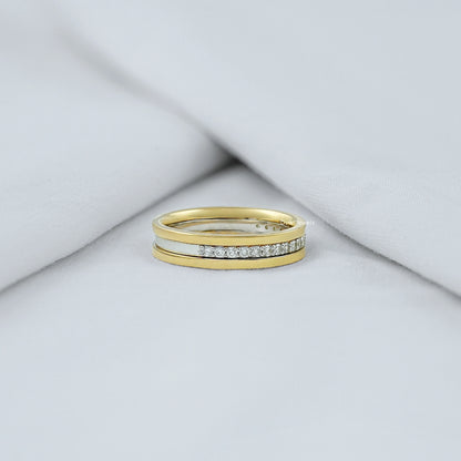 Round Cut Lab Grown Diamond Two Tone Men's Band Band
