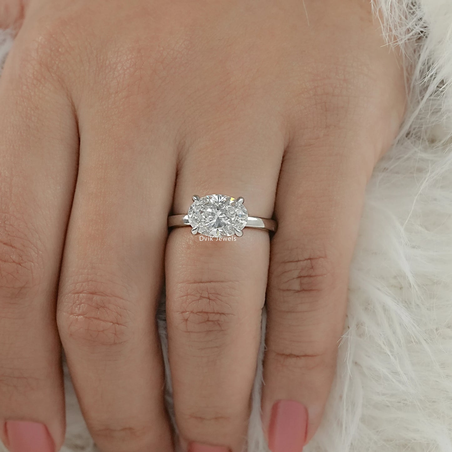 Oval Solitaire Diamond Engagement Ring