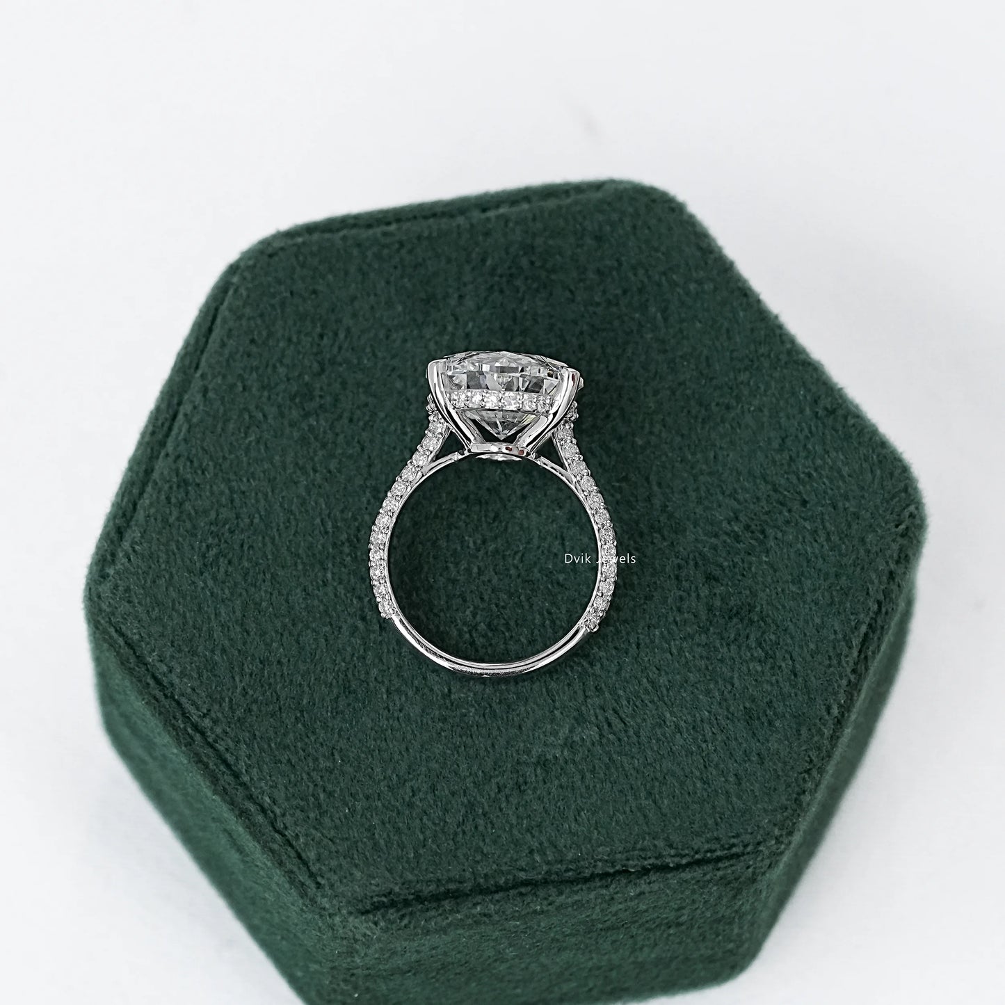 Classic Hidden Halo Oval Cut Diamond Ring