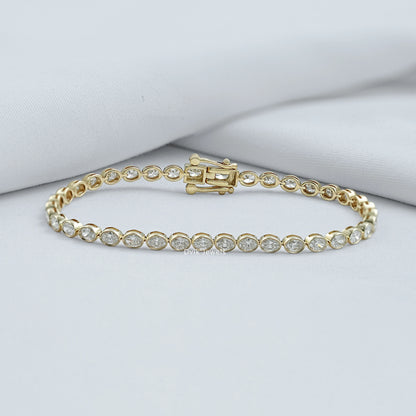 Oval Cut Diamond  Bezel Set Tennis Bracelet