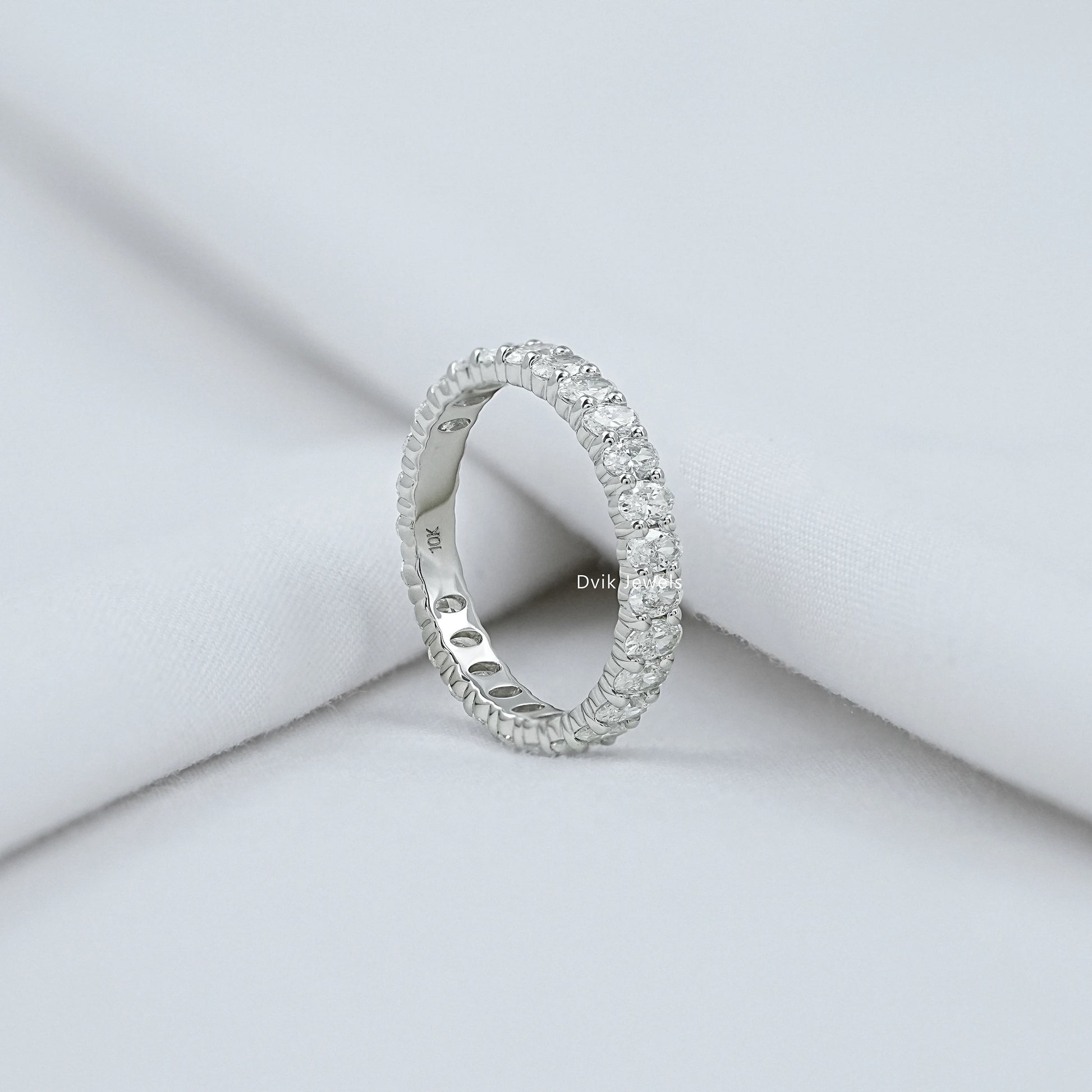 Oval Lab Diamond Full Eternity Wedding Band Band