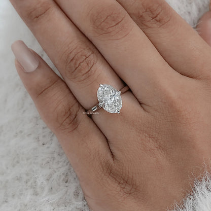 Oval Cut Hidden Halo Solitaire Diamond Ring