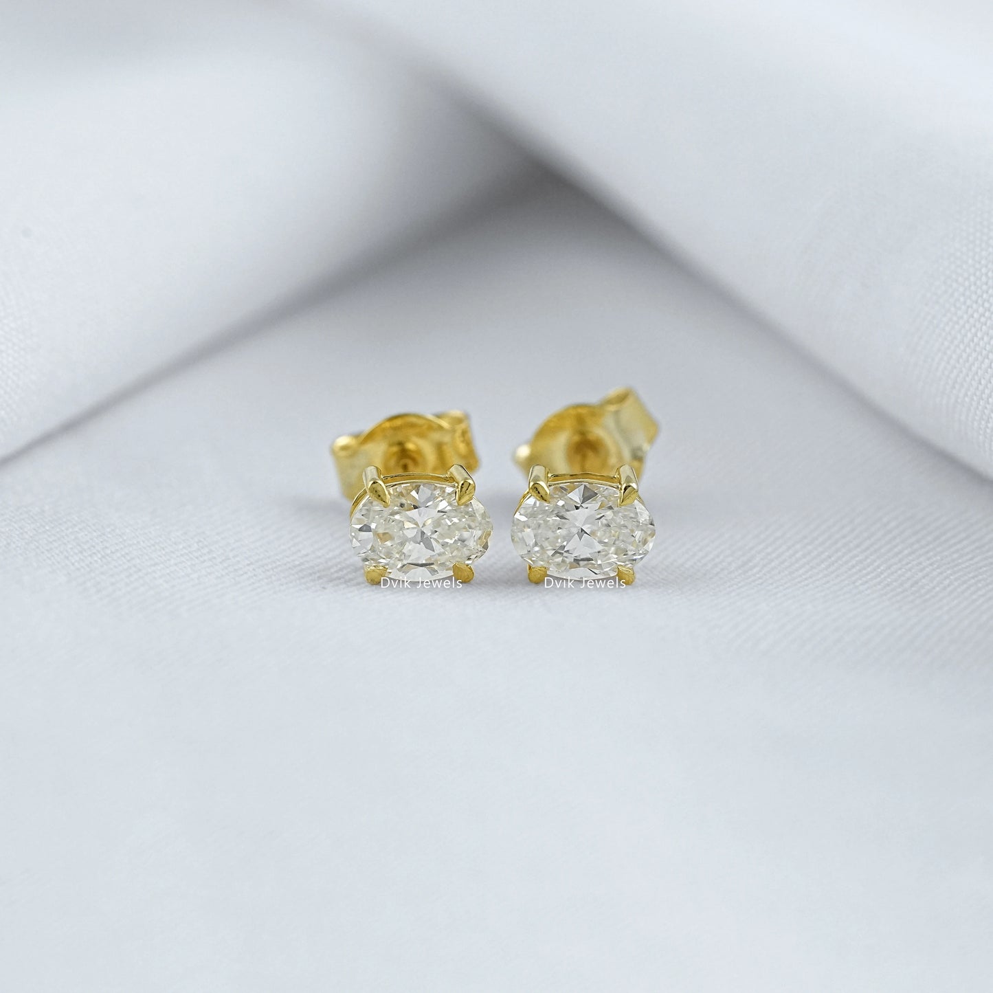 Oval Lab Grown Diamond Stud Earrings