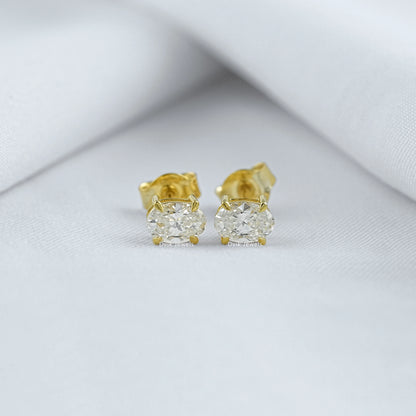 Oval Lab Grown Diamond Stud Earrings