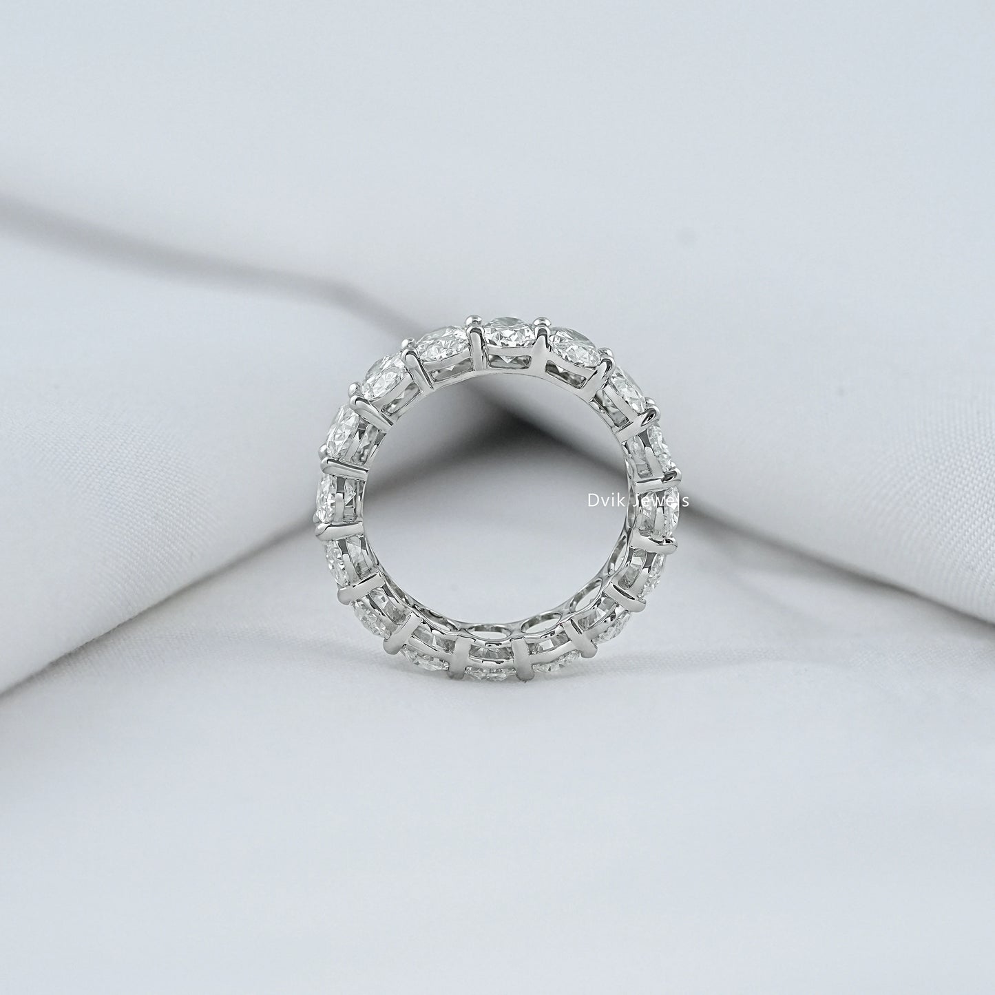 Oval Cut Lab Diamond Eternity Wedding Band Band