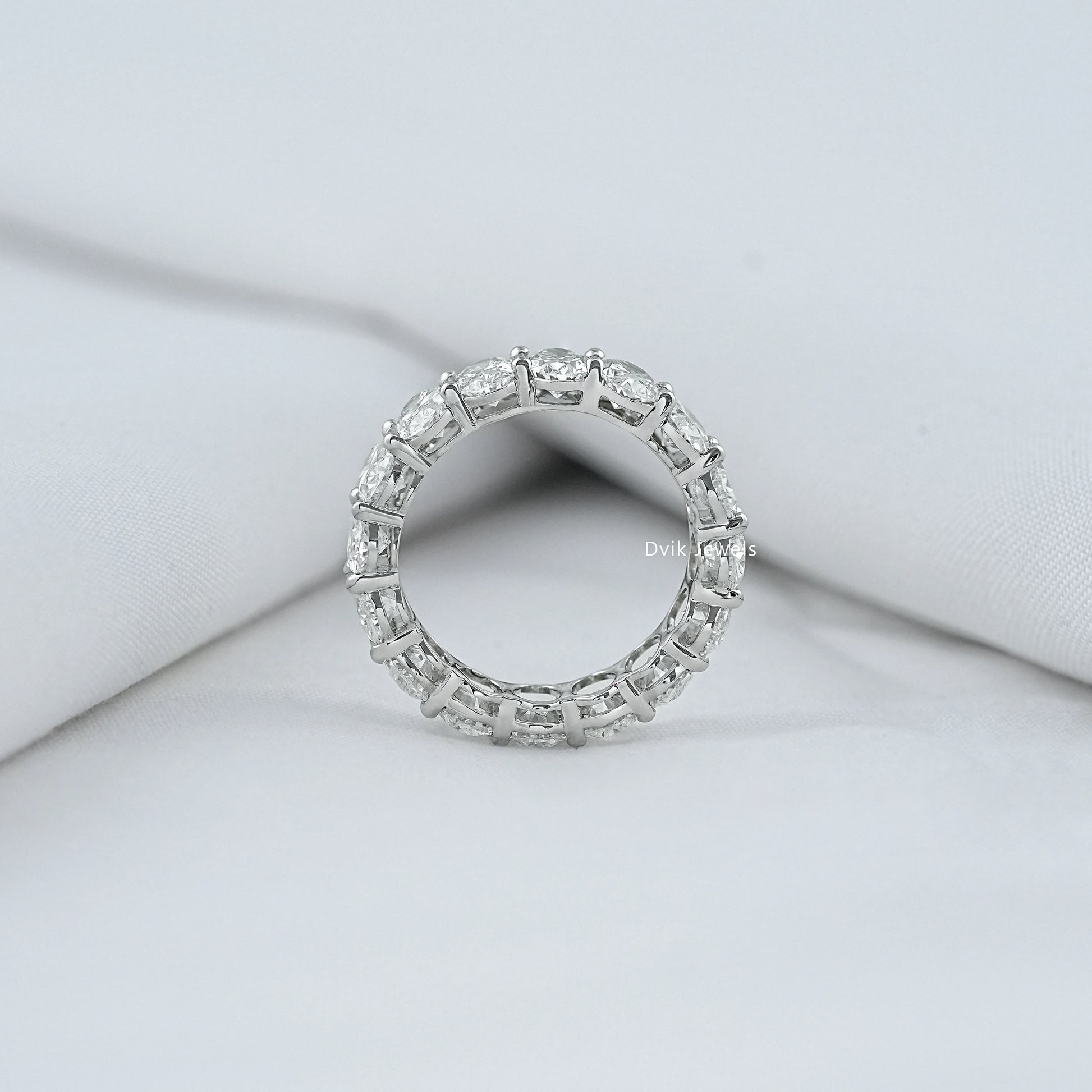 Oval Cut Lab Diamond Eternity Wedding Band Band