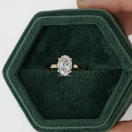 Hidden Halo Oval Lab Grown Diamond Solitaire Ring
