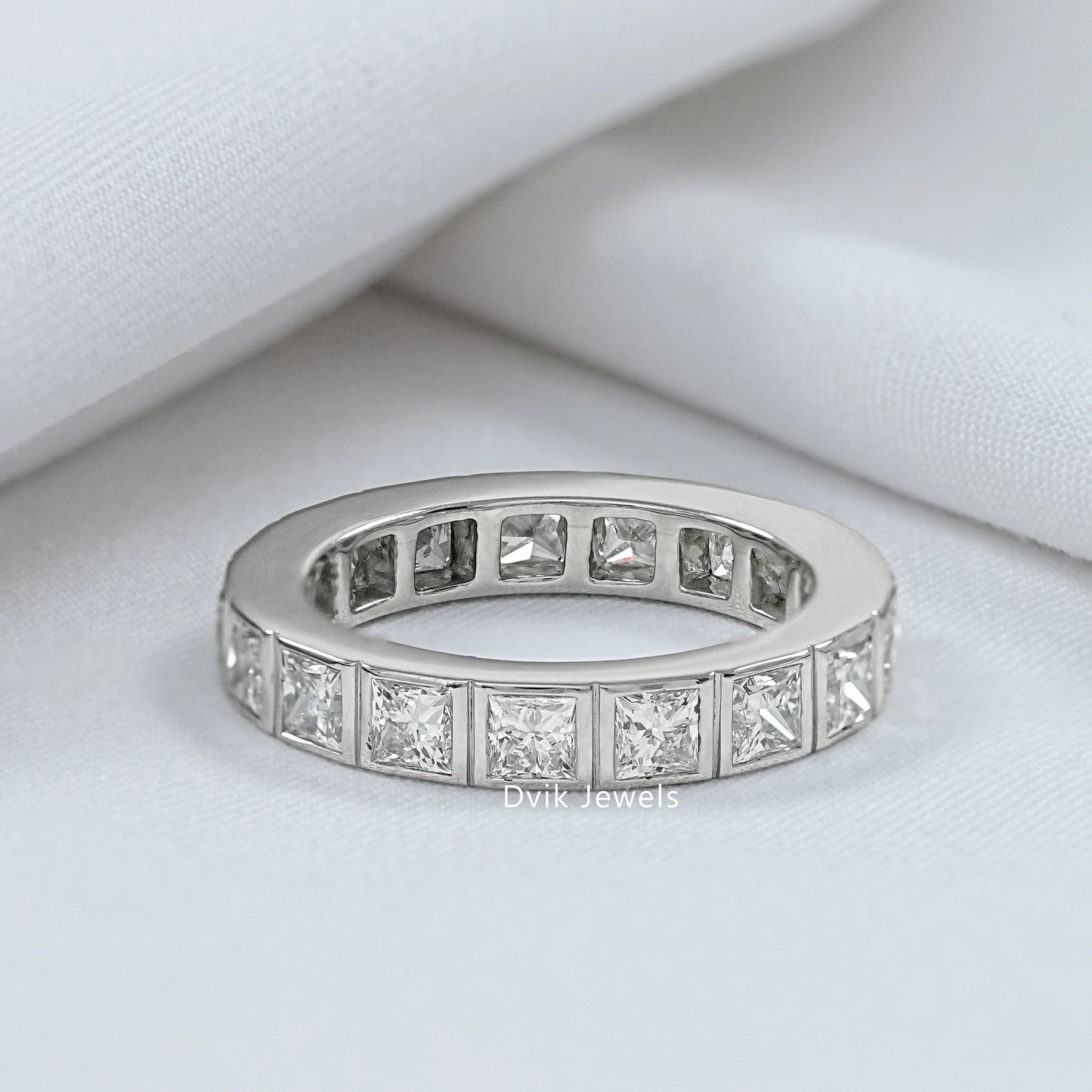 Princess Cut Diamond Channel Set Eternity Band