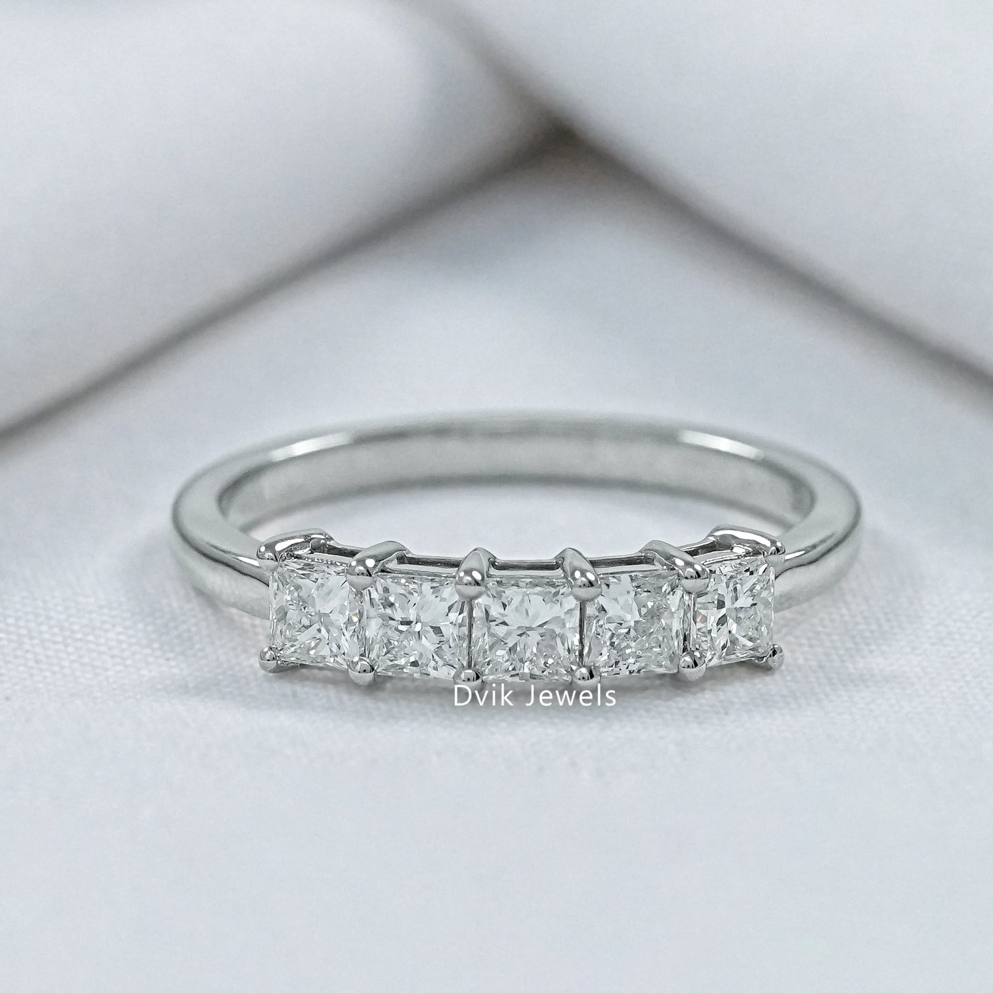 Princess Cut Five Stone Lab Diamond Ring