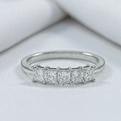 Princess Cut Five Stone Lab Diamond Ring