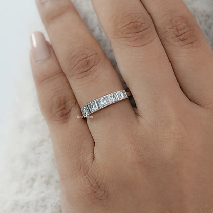 Five Stone Princess Cut Lab Diamond Ring
