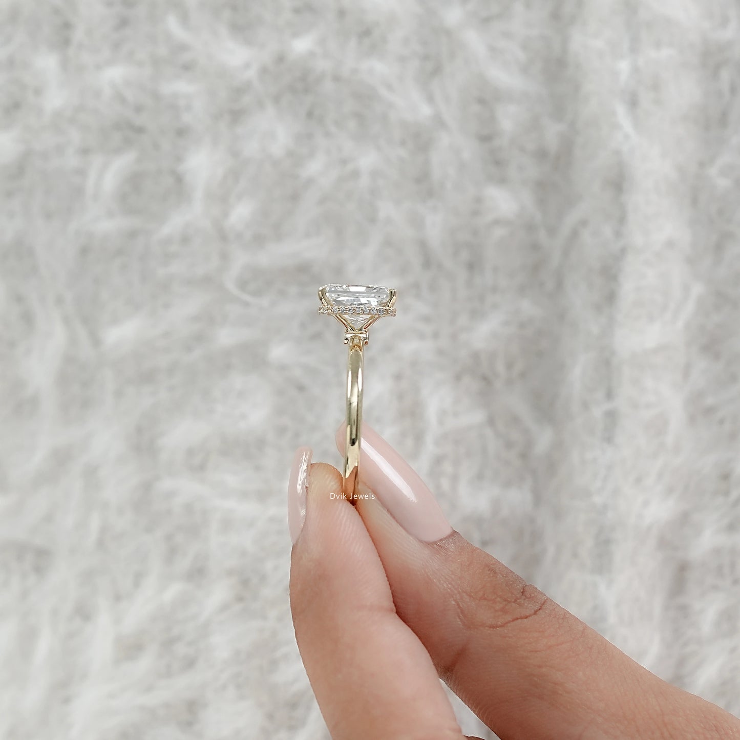 Hidden Halo Radiant Cut Diamond Engagement Ring