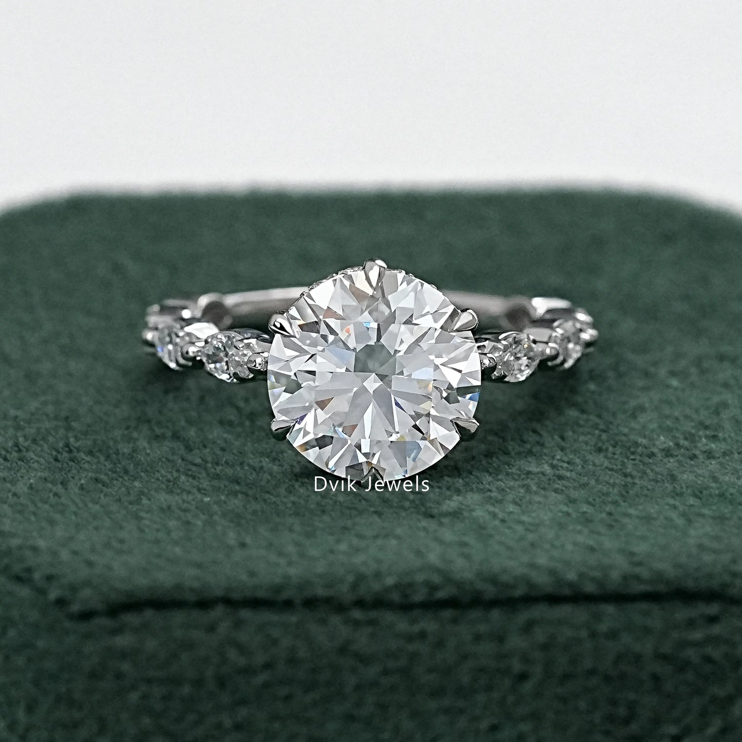 Hidden Halo Lab Diamond Engagement Ring