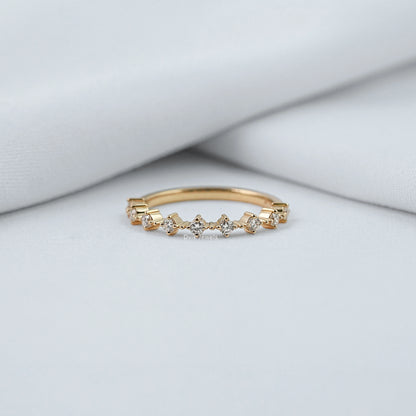 Round Cut Lab Diamond Half Eternity Band