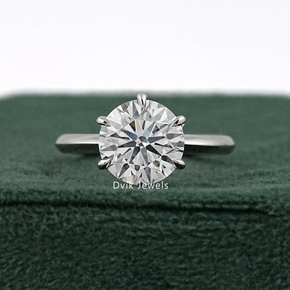Round Cut Lab Diamond Solitaire Engagement Ring