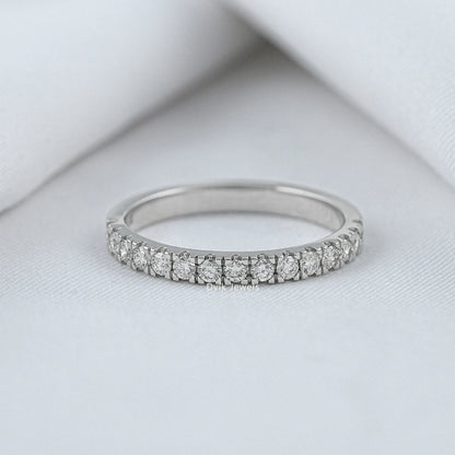 Dvik Jewels slim pave round cut diamond half eternity band