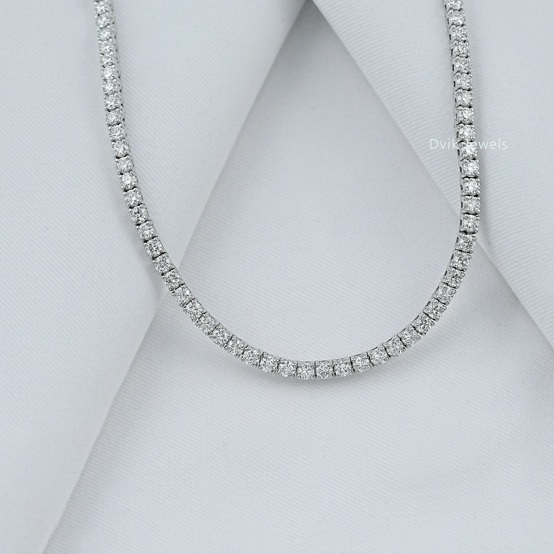 Slim Round Cut Lab Diamond Tennis Necklace Necklace
