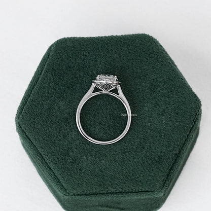 Brilliant Round-Cut Diamond Halo Solitaire Ring