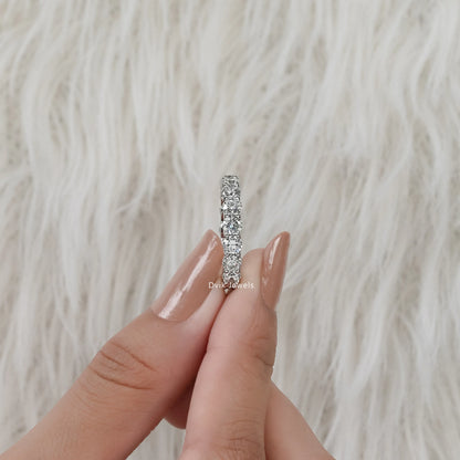 Round Lab Diamond Eternity Wedding Band Ring