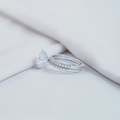 3 CT Round Cut Lab Diamond Bridal Ring Set