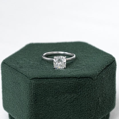 Square Cushion Cut Solitaire Lab Diamond Ring