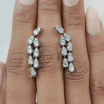 Teardrop Round Cut Lab Diamond Earrings