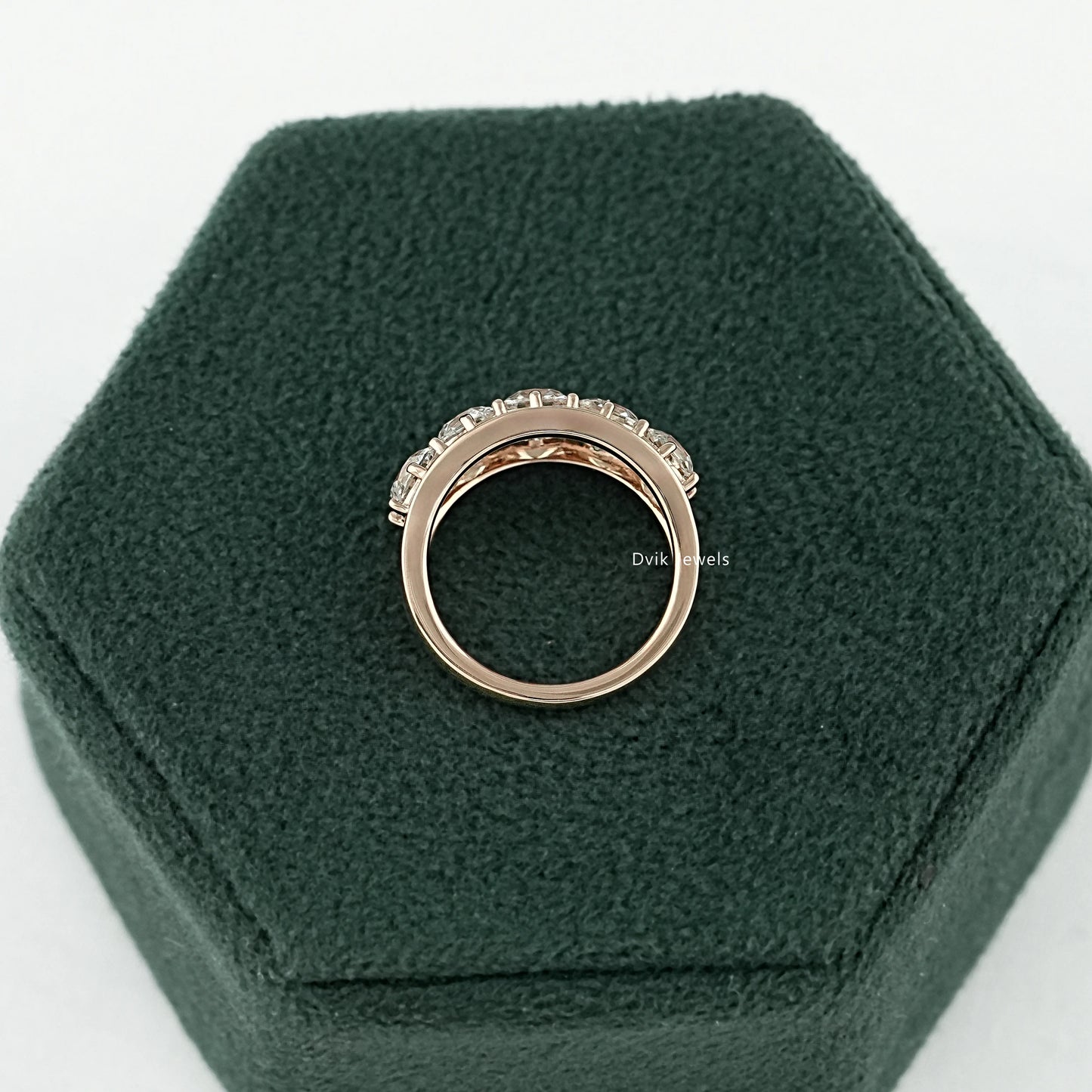 Old Mine Cushion Lab Diamond Band Ring