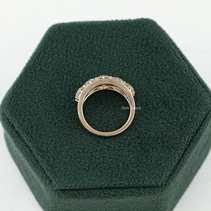 Old Mine Cushion Lab Diamond Band Ring