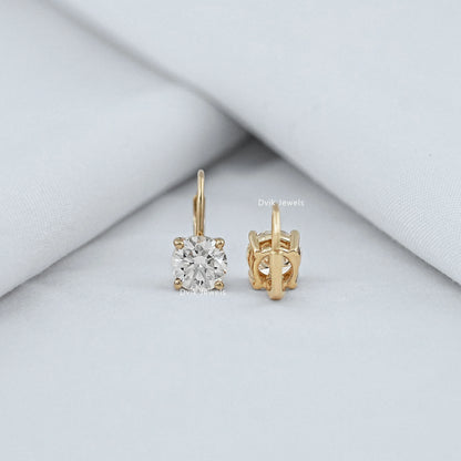 Round Lab Diamond Lever Back Earrings Earrings