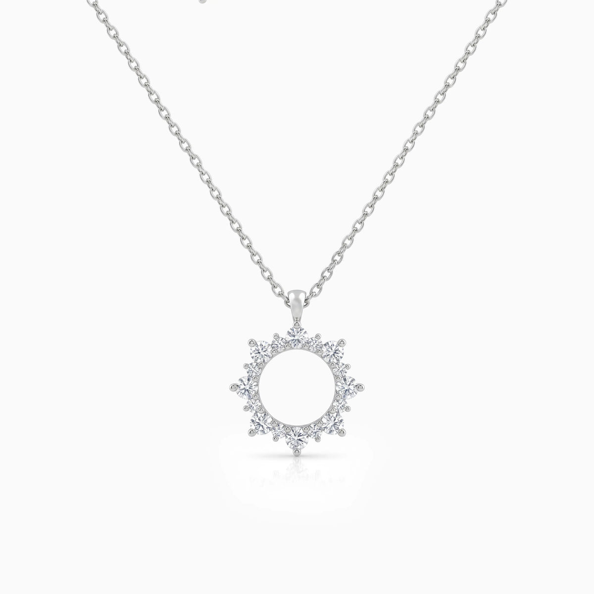 Floral Style Round Diamond Dainty Pendant Pendant