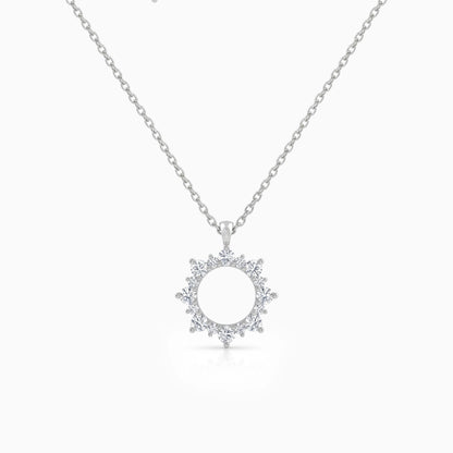 Floral Style Round Diamond Dainty Pendant Pendant