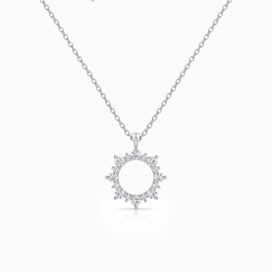 Floral Style Round Diamond Dainty Pendant Pendant