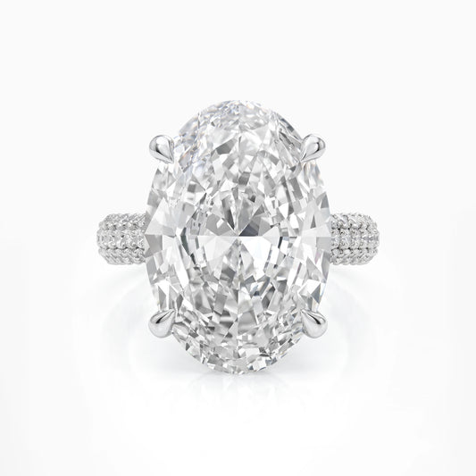 Classic Hidden Halo Oval Cut Diamond Ring Ring